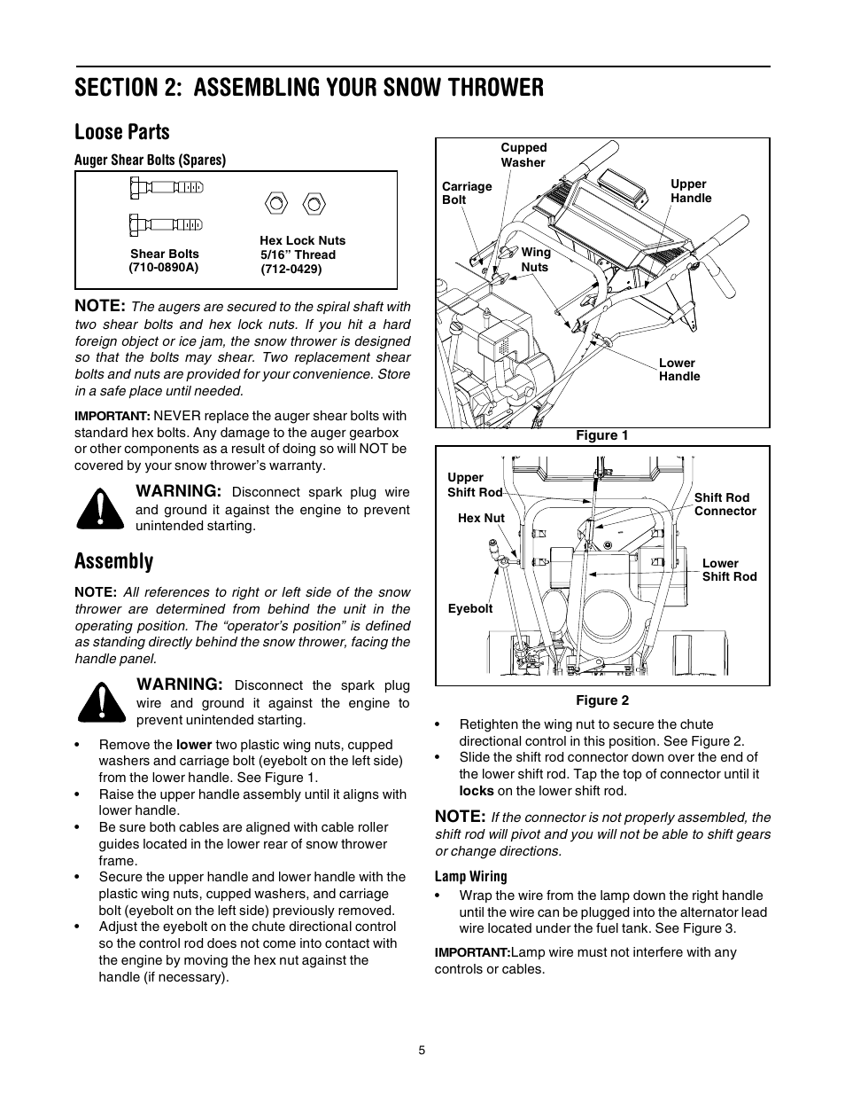 Loose parts, Assembly | MTD 31AE640F352 User Manual | Page 5 / 24
