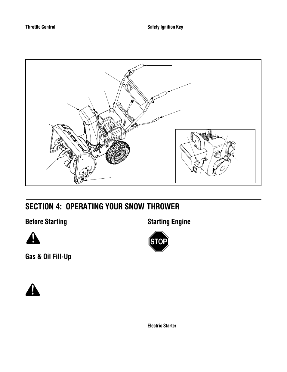 Before starting, Gas & oil fill-up, Starting engine | MTD 615 User Manual | Page 10 / 28