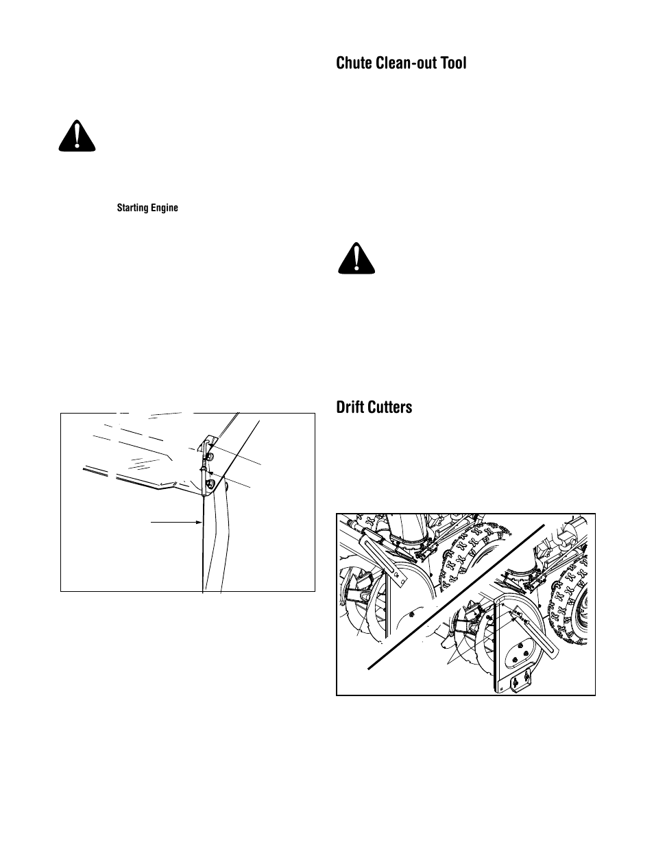 Chute clean-out tool, Drift cutters | MTD 615 User Manual | Page 12 / 28