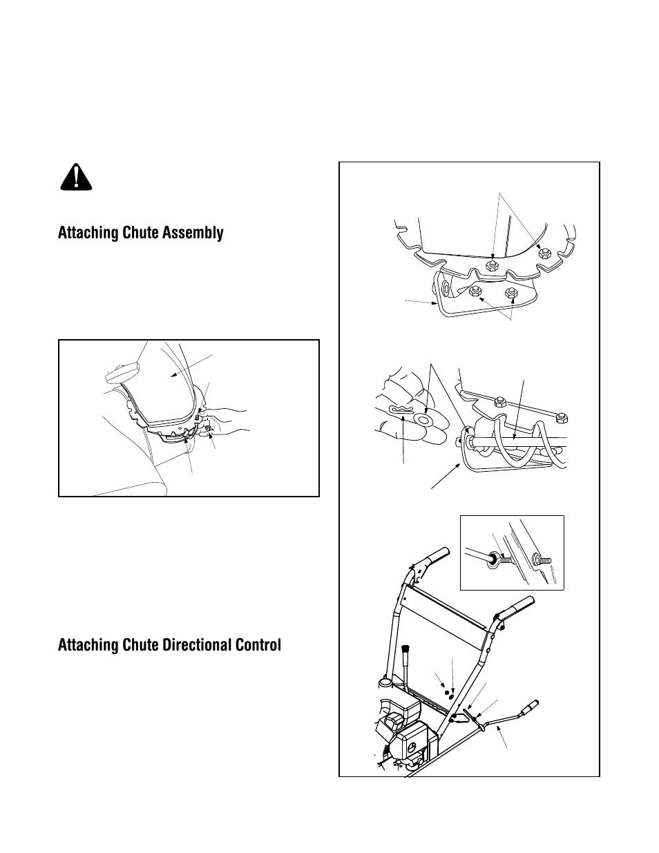 Attaching chute assembly, Attaching chute directional control | MTD 615 User Manual | Page 8 / 28