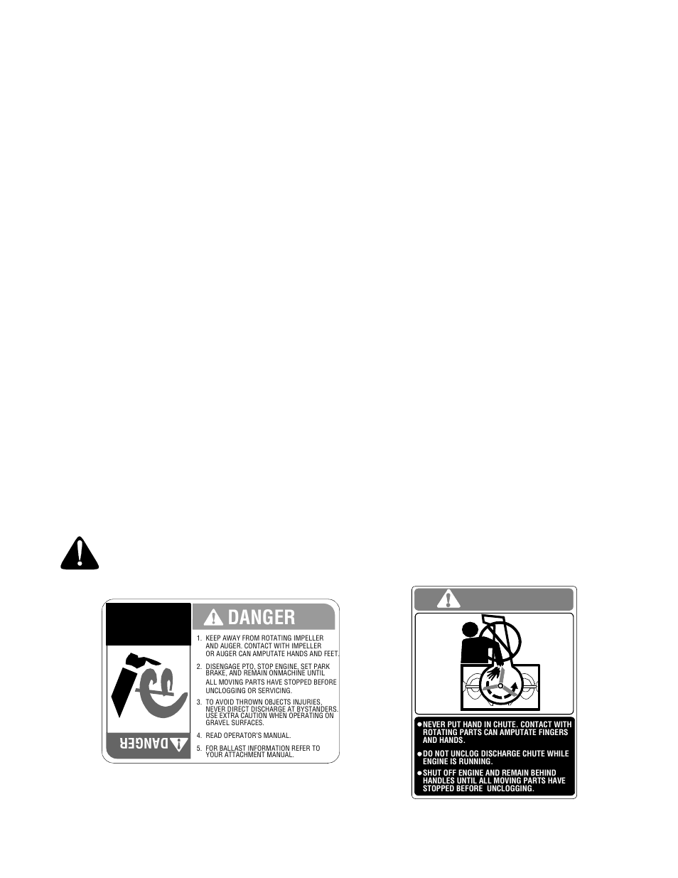 Danger, Dange r, Warning — your responsibility | MTD OEM-190-627 User Manual | Page 4 / 20