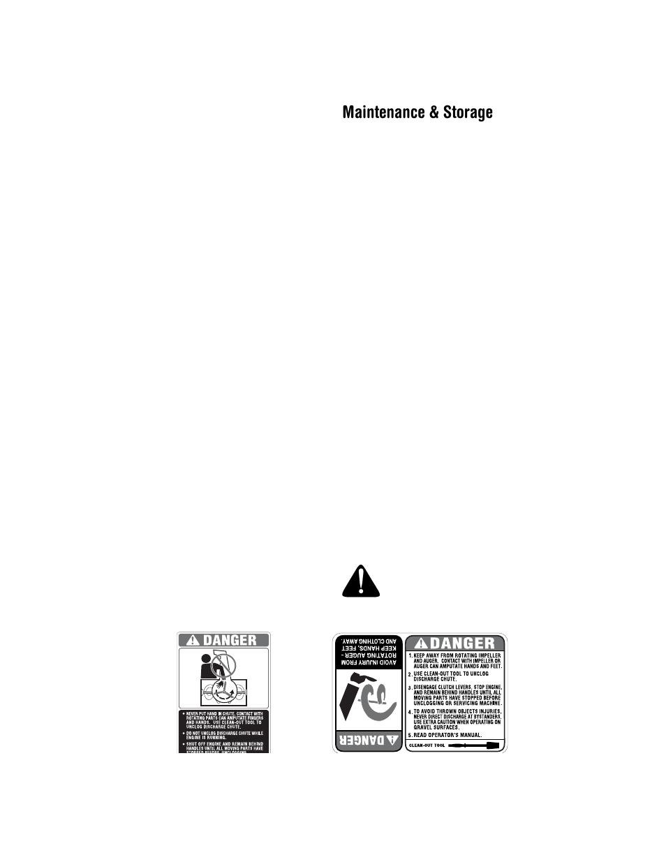 Maintenance & storage, Warning | MTD 611 User Manual | Page 4 / 28