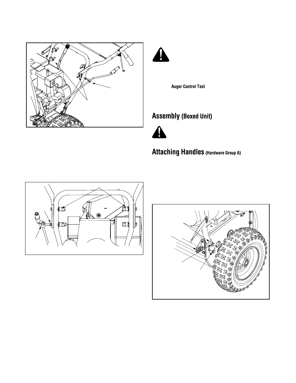 Assembly, Attaching handles, Boxed unit) | MTD 611 User Manual | Page 7 / 28