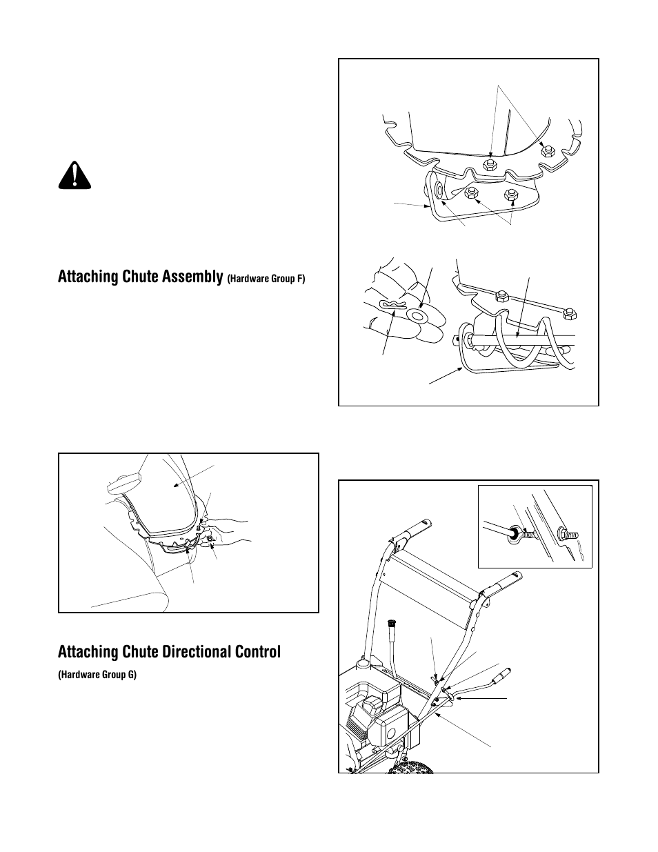 Attaching chute assembly, Attaching chute directional control | MTD 611 User Manual | Page 9 / 28