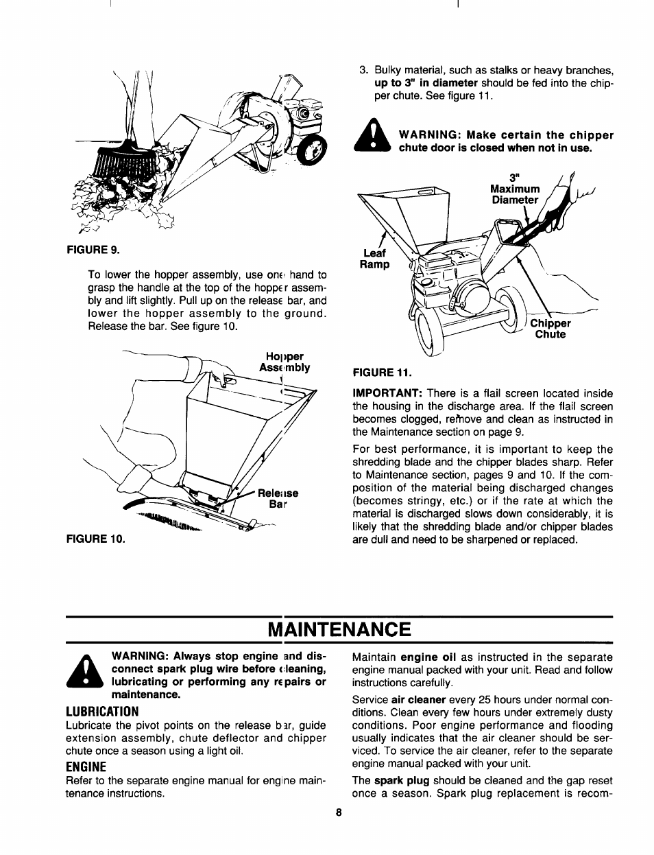 Lubrication, Engine, Maintenance | MTD 645C thru 651C User Manual | Page 8 / 12