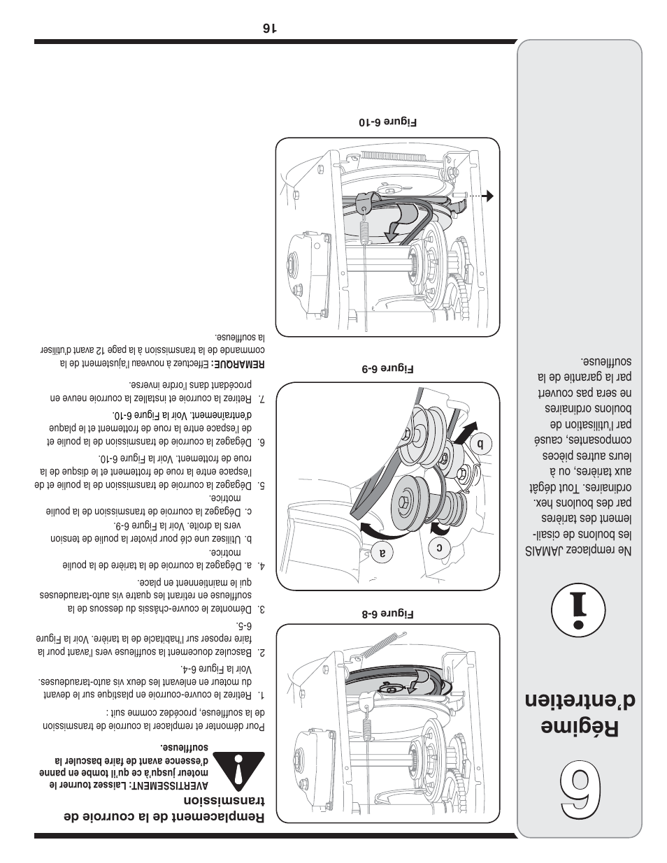 Régime d’entretien | MTD 769-04210 User Manual | Page 33 / 48