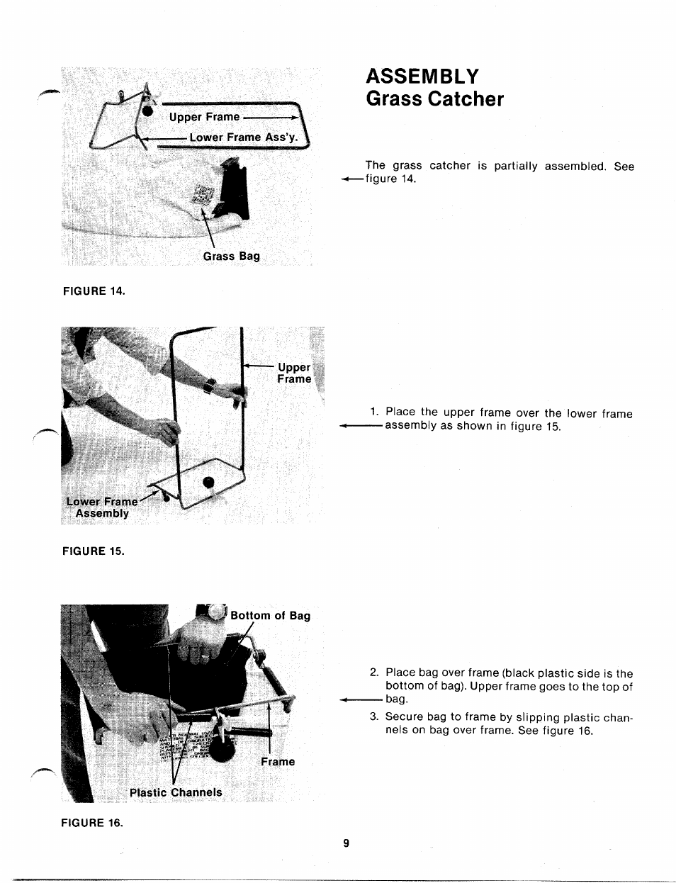 Lower frame ass, Assembly grass catcher | MTD 111-638A User Manual | Page 9 / 19