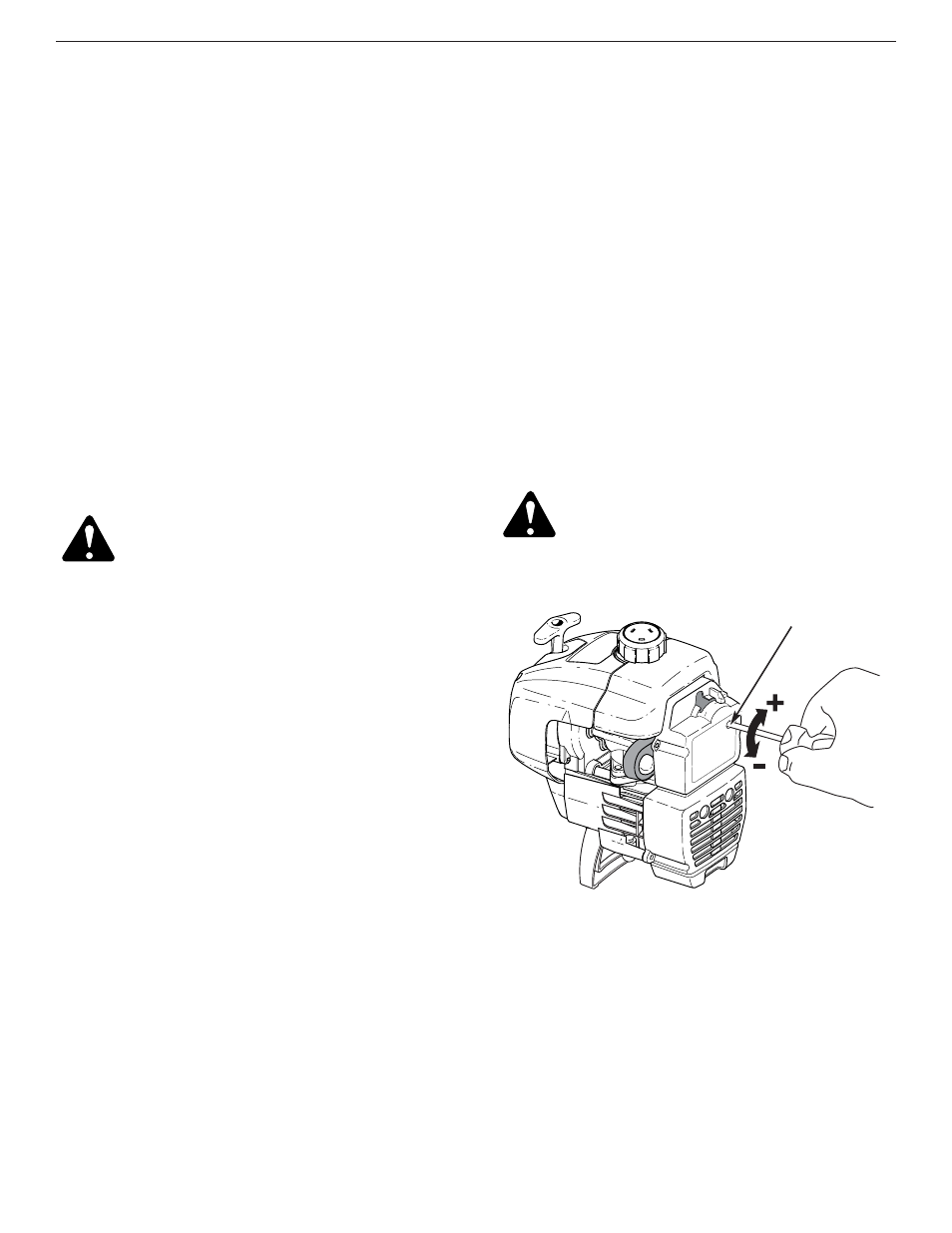 Carburetor adjustment | MTD YM400 User Manual | Page 15 / 64