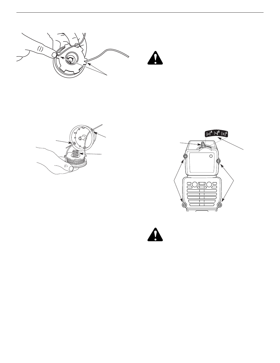 Instalación de un carrete prebobinado, Piezas de repuesto, Mantenimiento del filtro de aire | MTD YM400 User Manual | Page 53 / 64