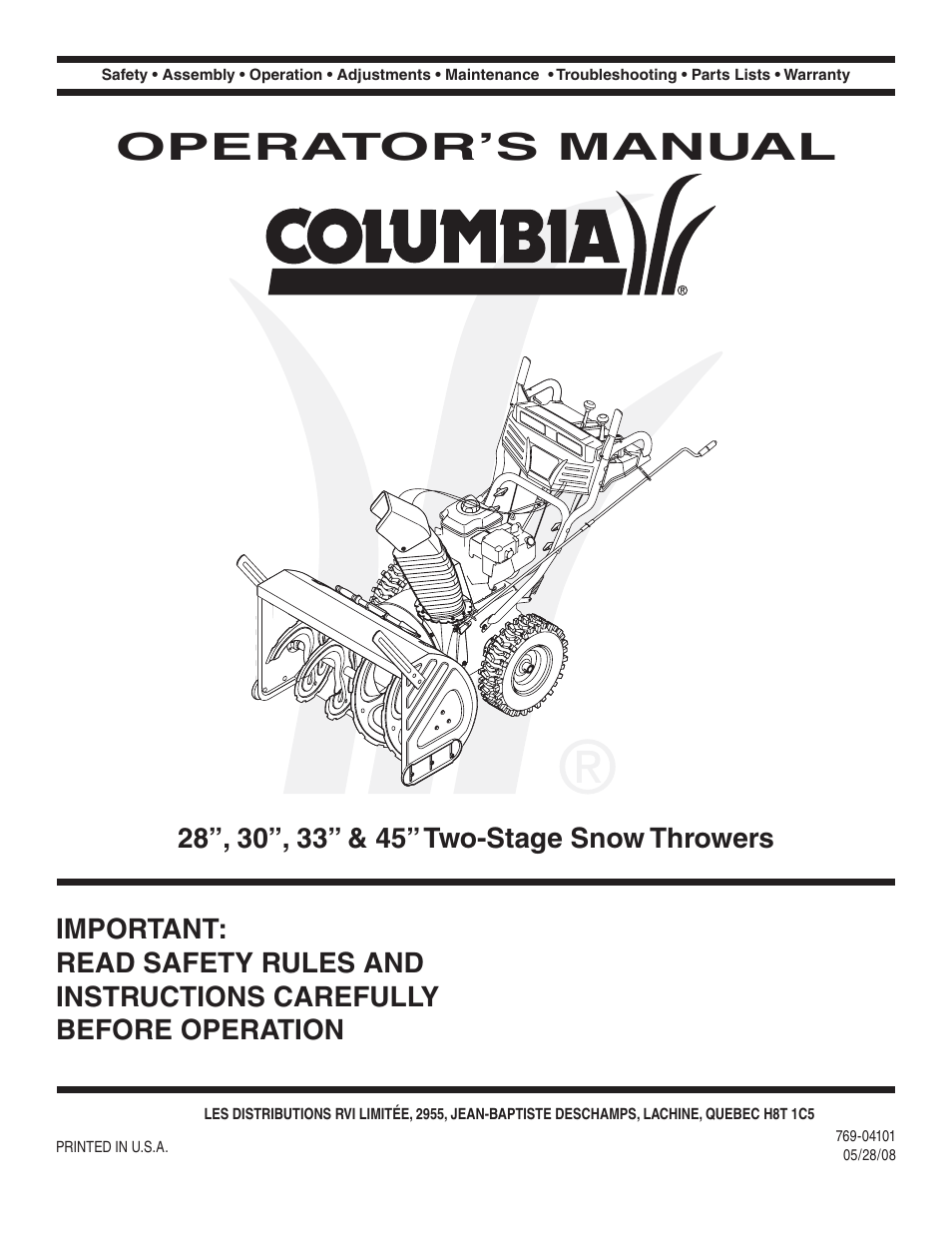 MTD 769-04101 User Manual | 56 pages