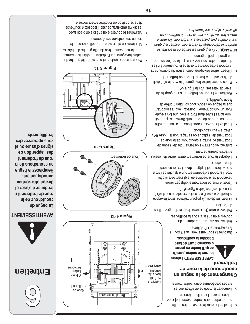 Entretien, Aver tissement | MTD 769-04101 User Manual | Page 38 / 56