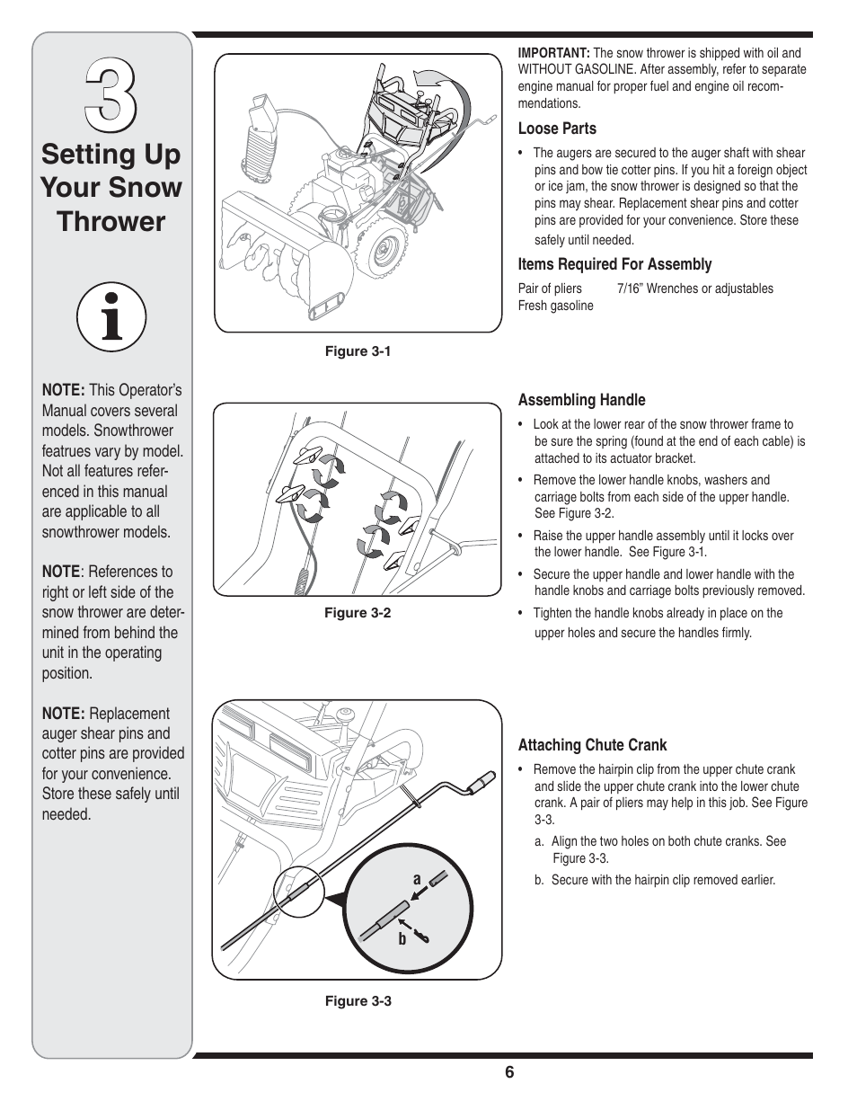 Setting up your snow thrower | MTD 769-04101 User Manual | Page 6 / 56