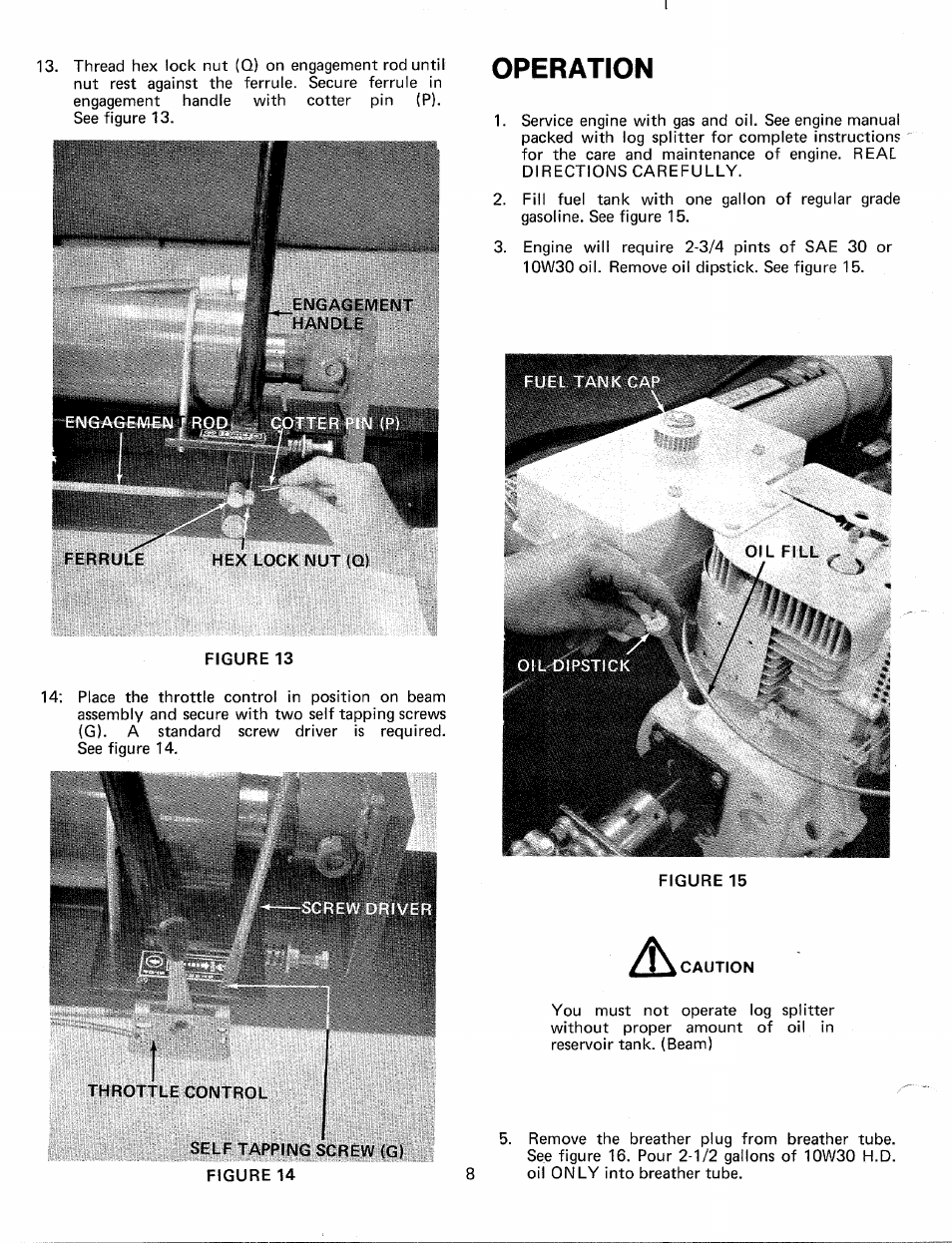 Figure 13, Throttle control, Operation | MTD 249-645A User Manual | Page 8 / 20