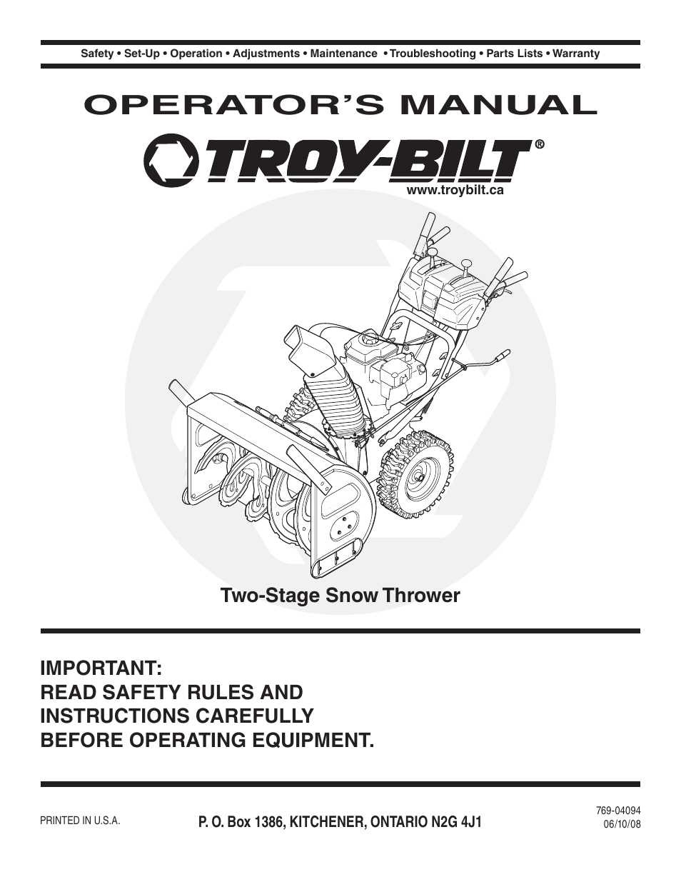 MTD Troy-Bilt User Manual | 56 pages