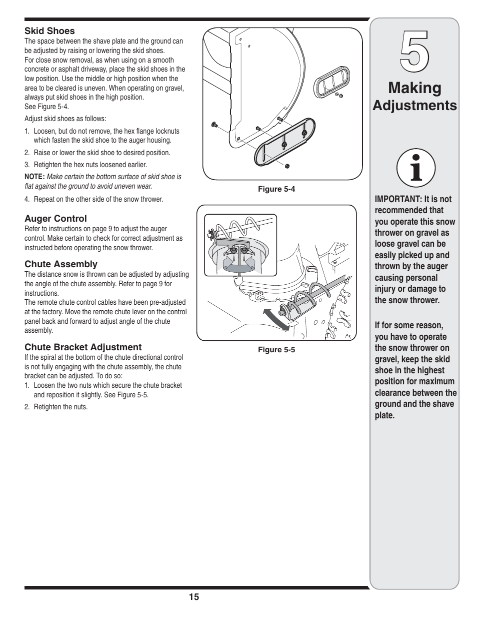 Making, Adjustments | MTD Troy-Bilt User Manual | Page 15 / 56