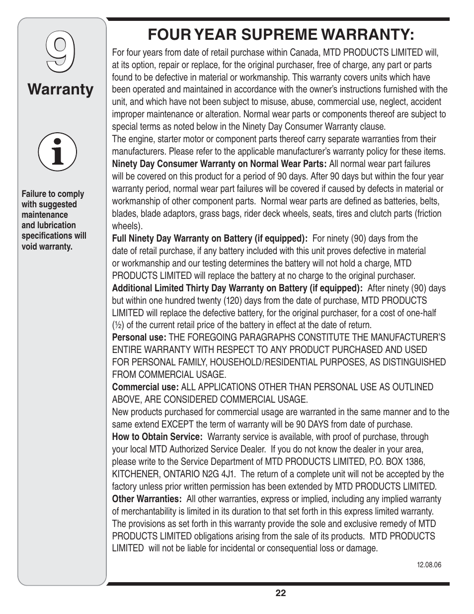 MTD Troy-Bilt User Manual | Page 22 / 56