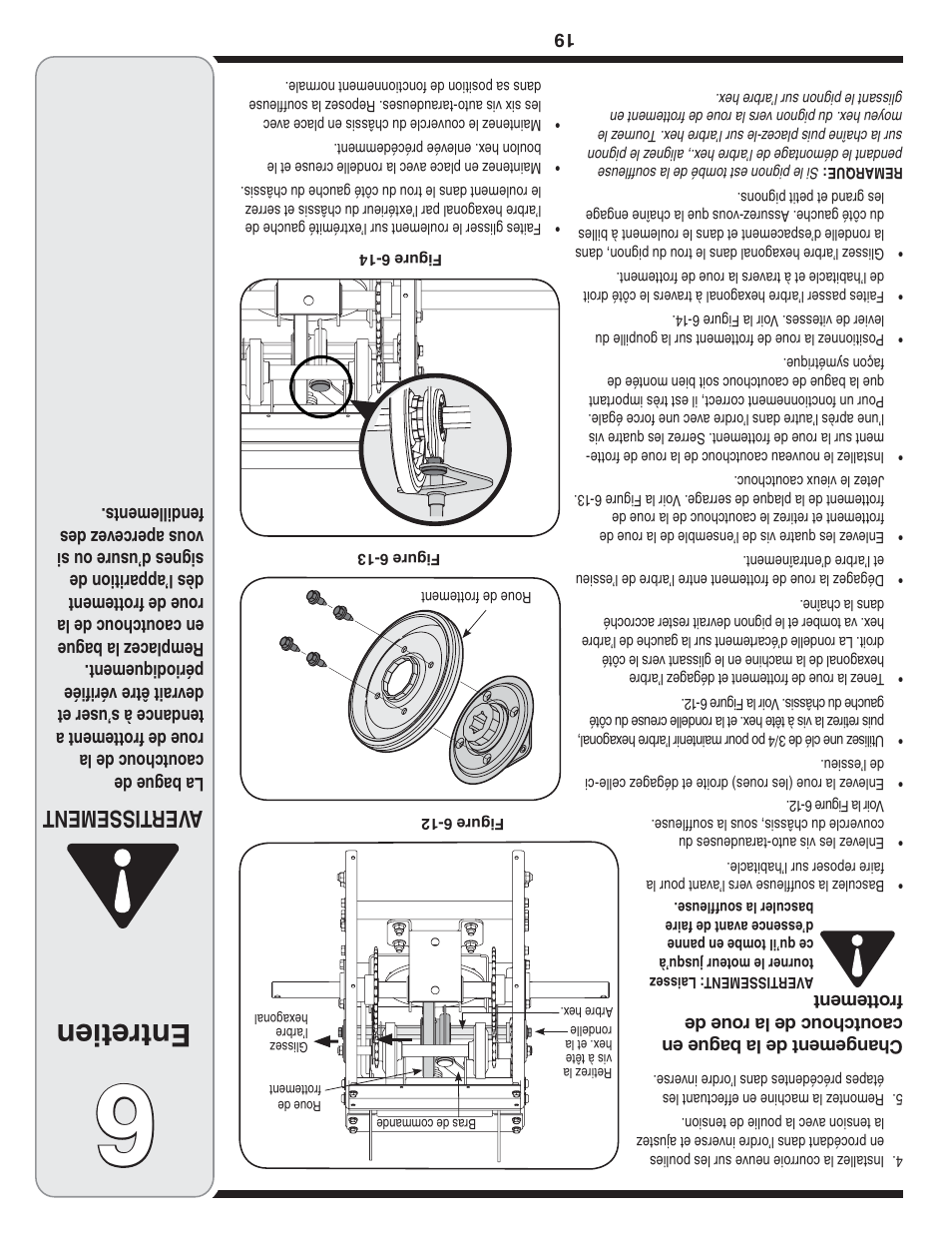 Entretien, Aver tissement | MTD Troy-Bilt User Manual | Page 38 / 56