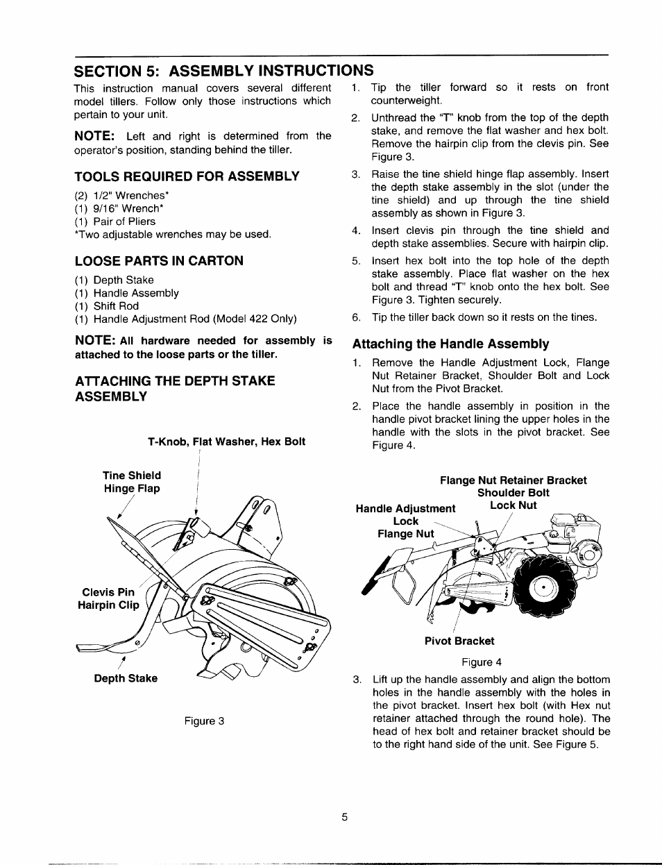 Attaching the handle assembly | MTD 410 - 422 User Manual | Page 5 / 20