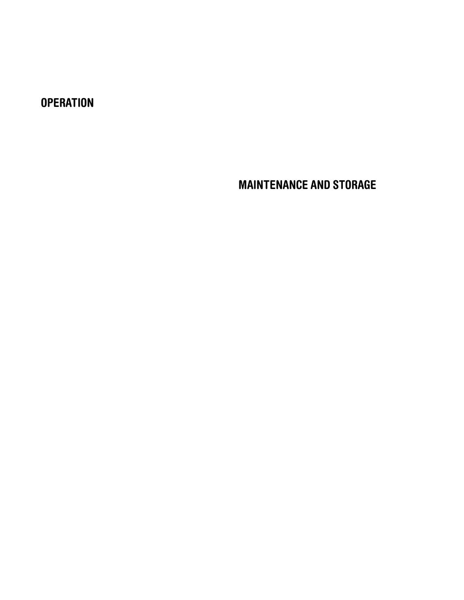 Operation, Maintenance and storage | MTD Yard-Man 203 User Manual | Page 4 / 20