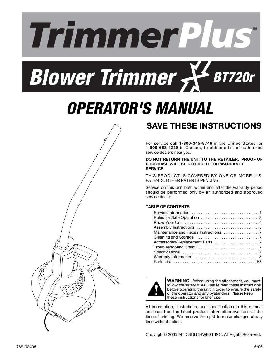 MTD BT720r User Manual | 28 pages