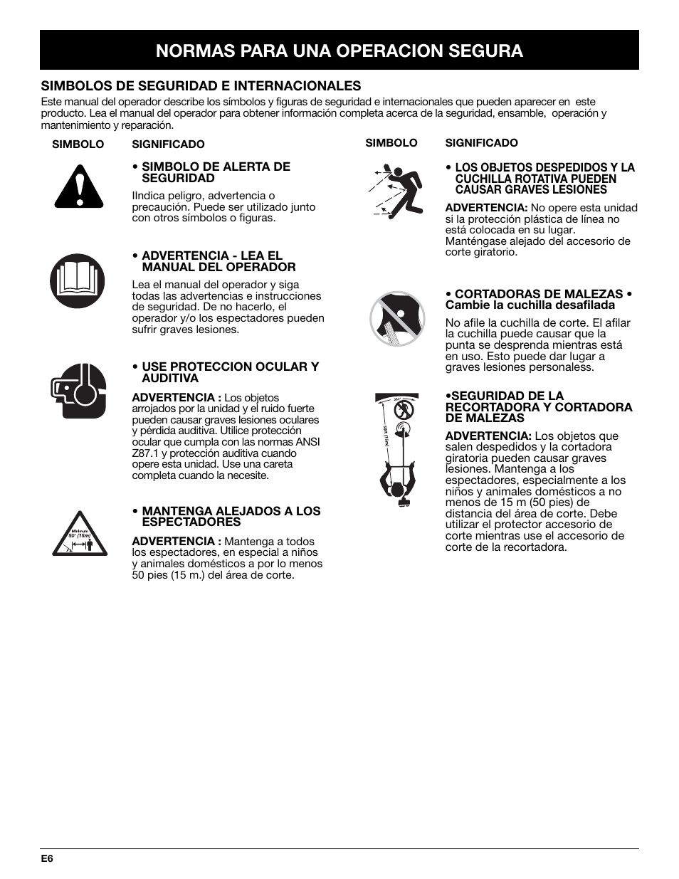 Normas para una operacion segura | MTD TBBC User Manual | Page 38 / 48