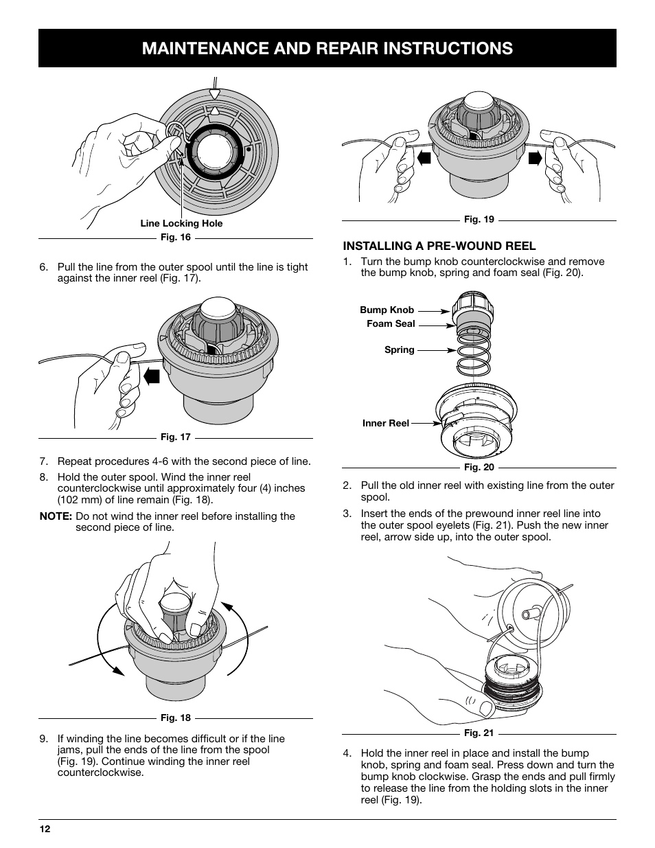 Maintenance and repair instructions | MTD Yard-Man YM137 User Manual | Page 12 / 56