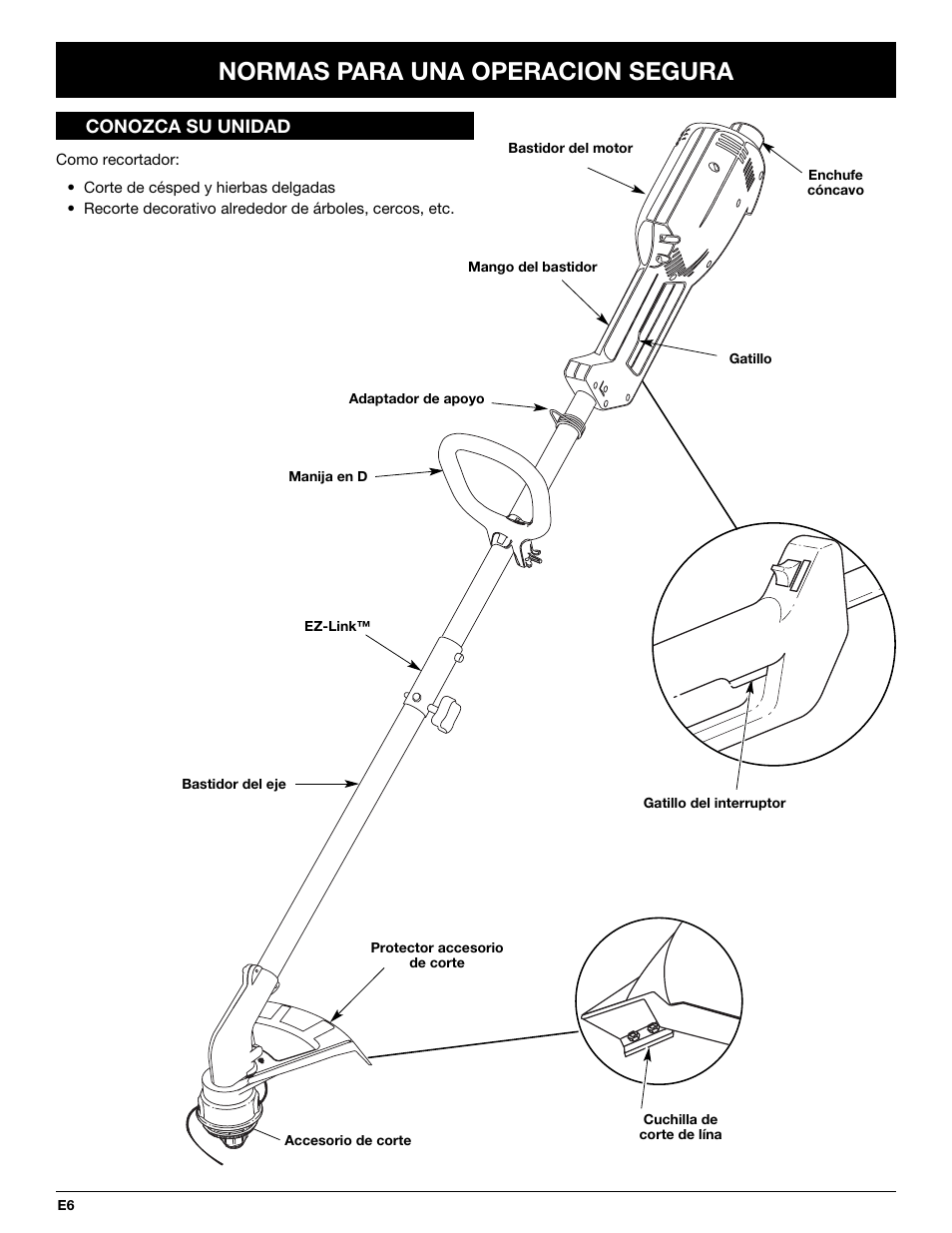 Normas para una operacion segura | MTD Yard-Man YM137 User Manual | Page 42 / 56