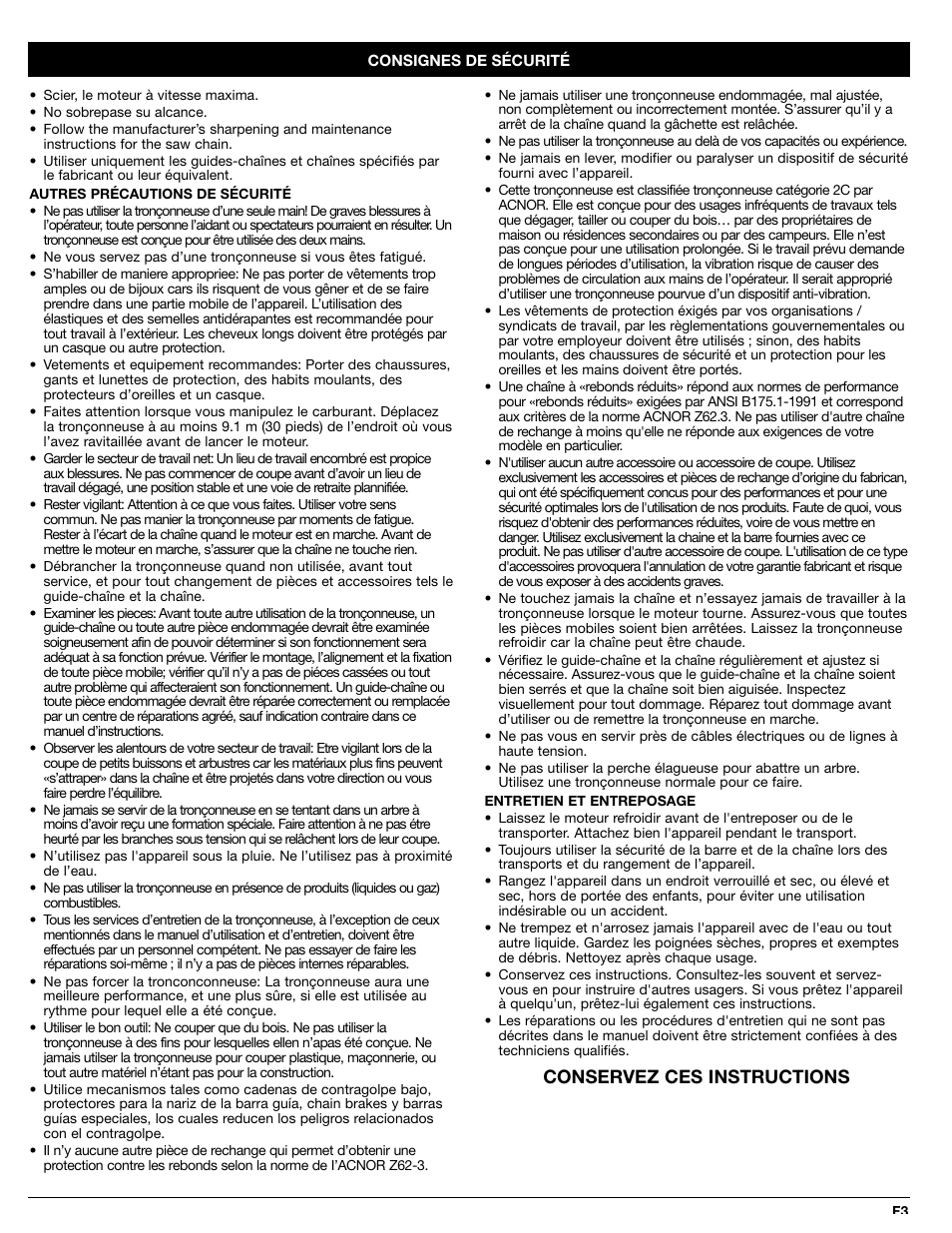 Conservez ces instructions | MTD PS720r User Manual | Page 15 / 40