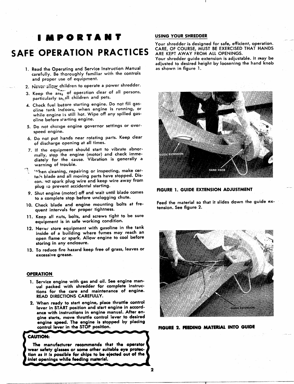 Safe operation practices | MTD 244-650A User Manual | Page 2 / 10