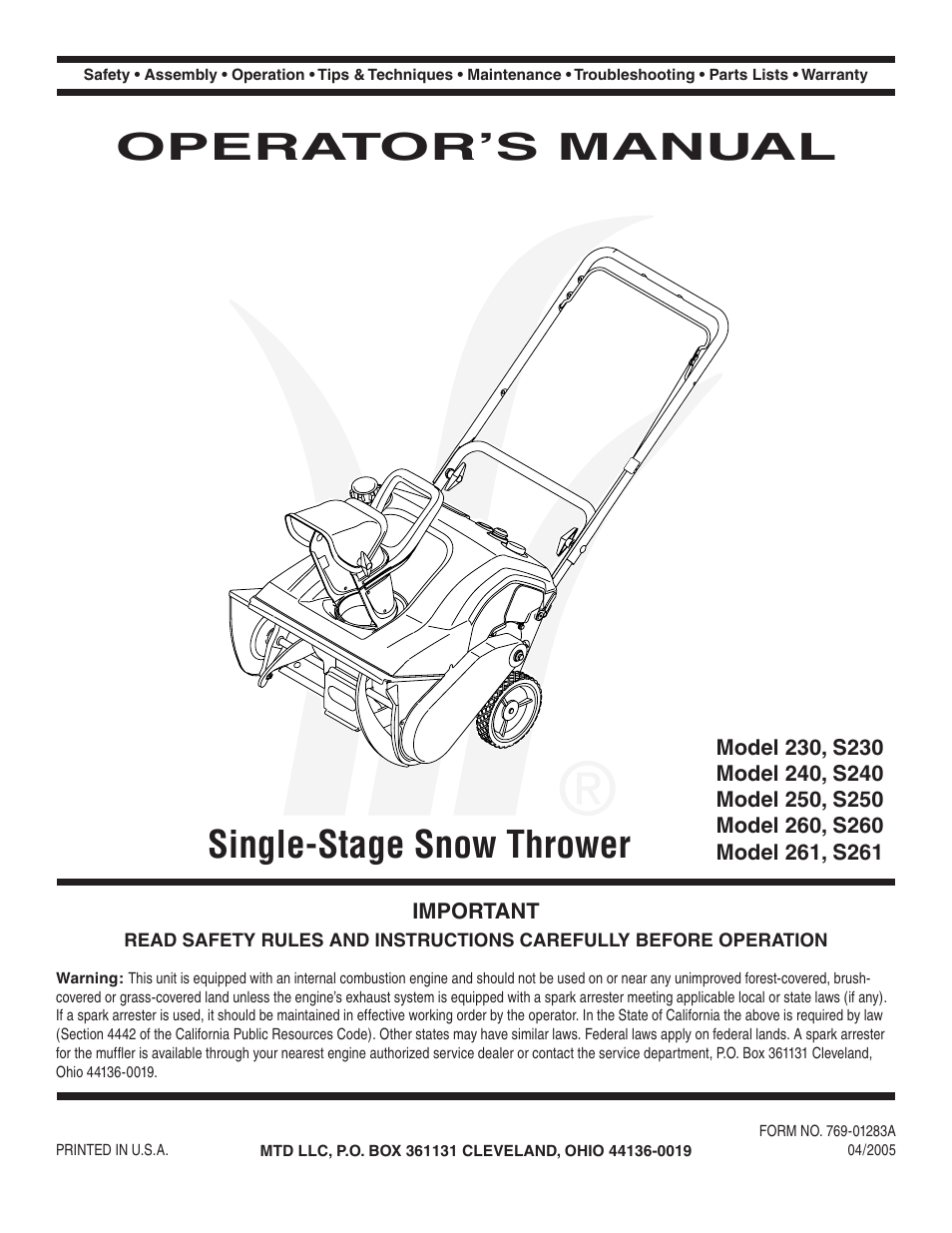 MTD 230EN User Manual | 20 pages