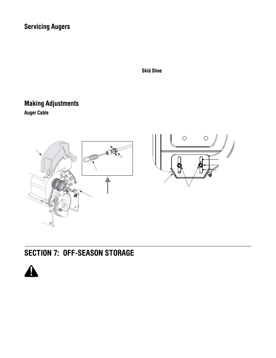Servicing augers, Making adjustments | MTD 380 User Manual | Page 13 / 20
