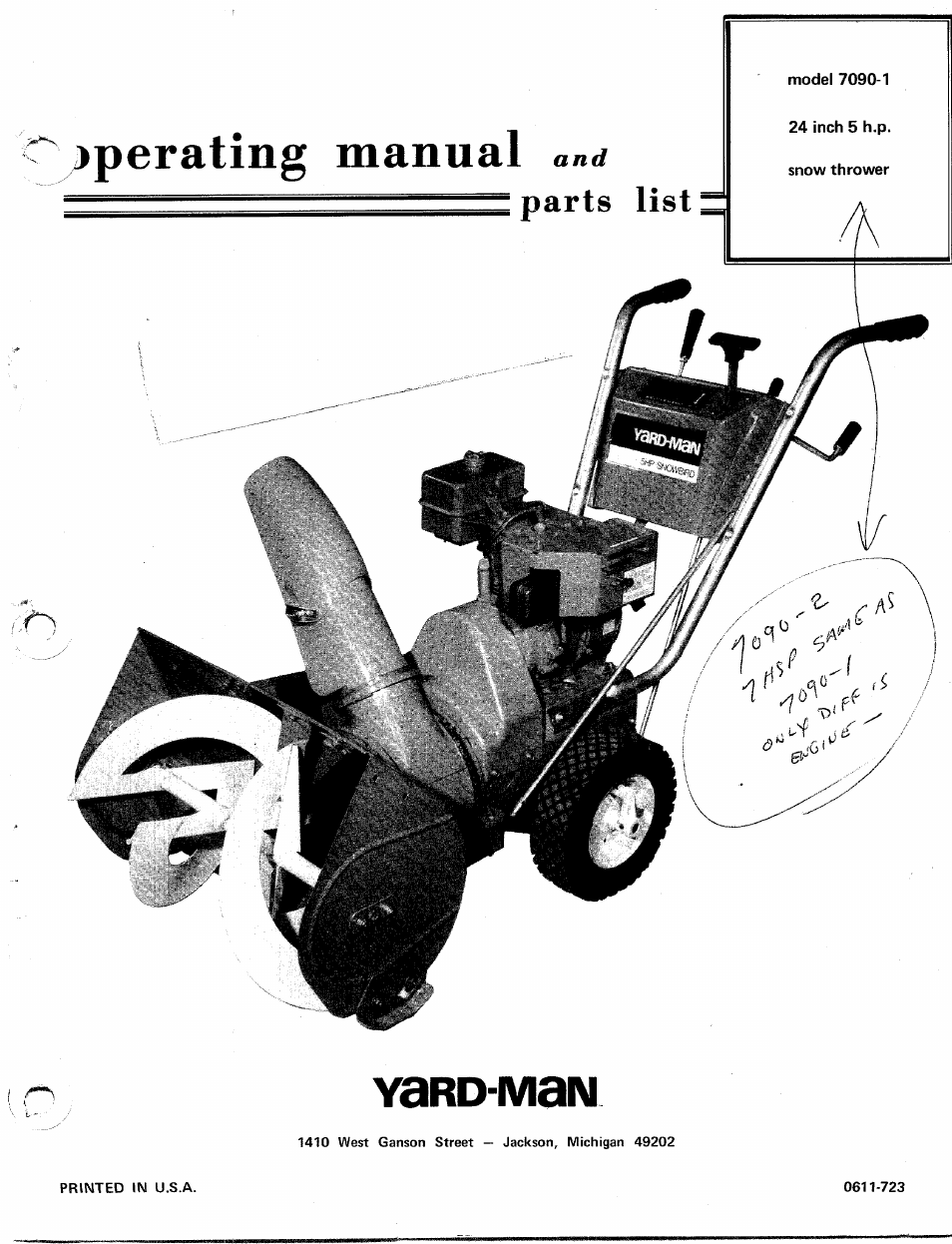 MTD Yard-Man 7090-1 User Manual | 14 pages