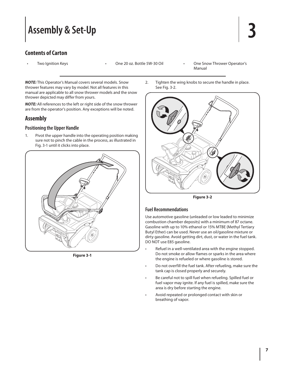 Assembly & set-up, Contents of carton, Assembly | MTD 2N1 User Manual | Page 7 / 28