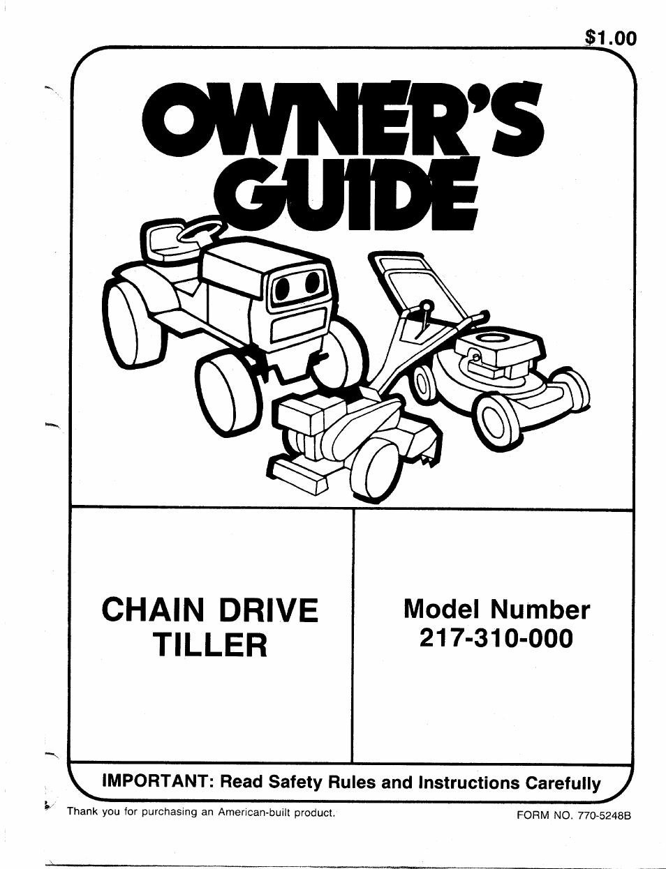 MTD 217-310-000 User Manual | 20 pages