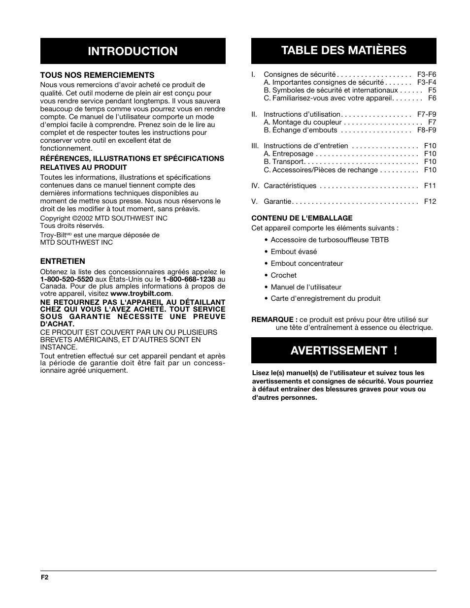 MTD TBTB User Manual | Page 14 / 36