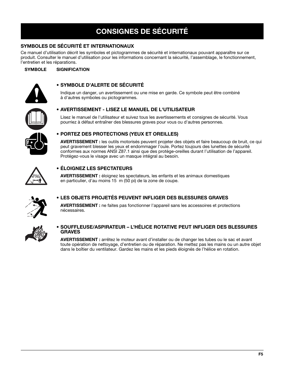 Consignes de sécurité | MTD TBTB User Manual | Page 17 / 36