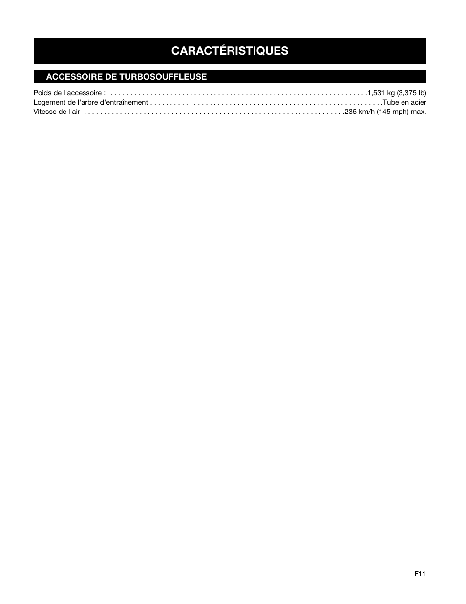 Caractéristiques | MTD TBTB User Manual | Page 23 / 36