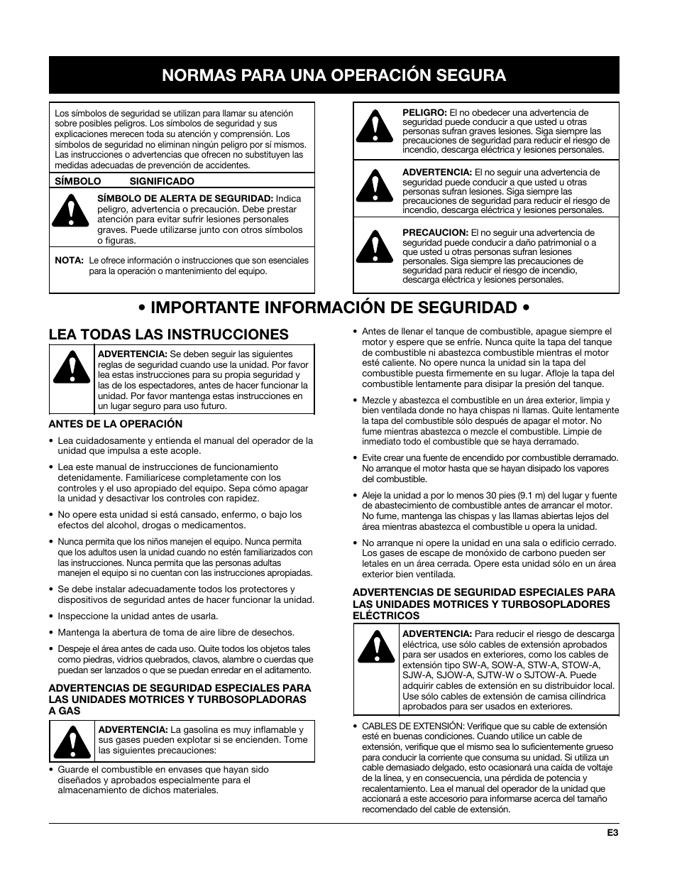 Lea todas las instrucciones | MTD TBTB User Manual | Page 27 / 36