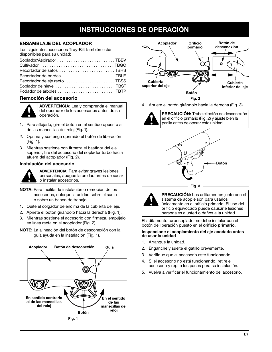 Instrucciones de operación | MTD TBTB User Manual | Page 31 / 36