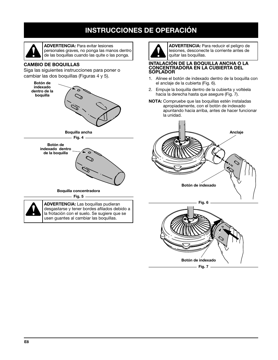 Instrucciones de operación | MTD TBTB User Manual | Page 32 / 36