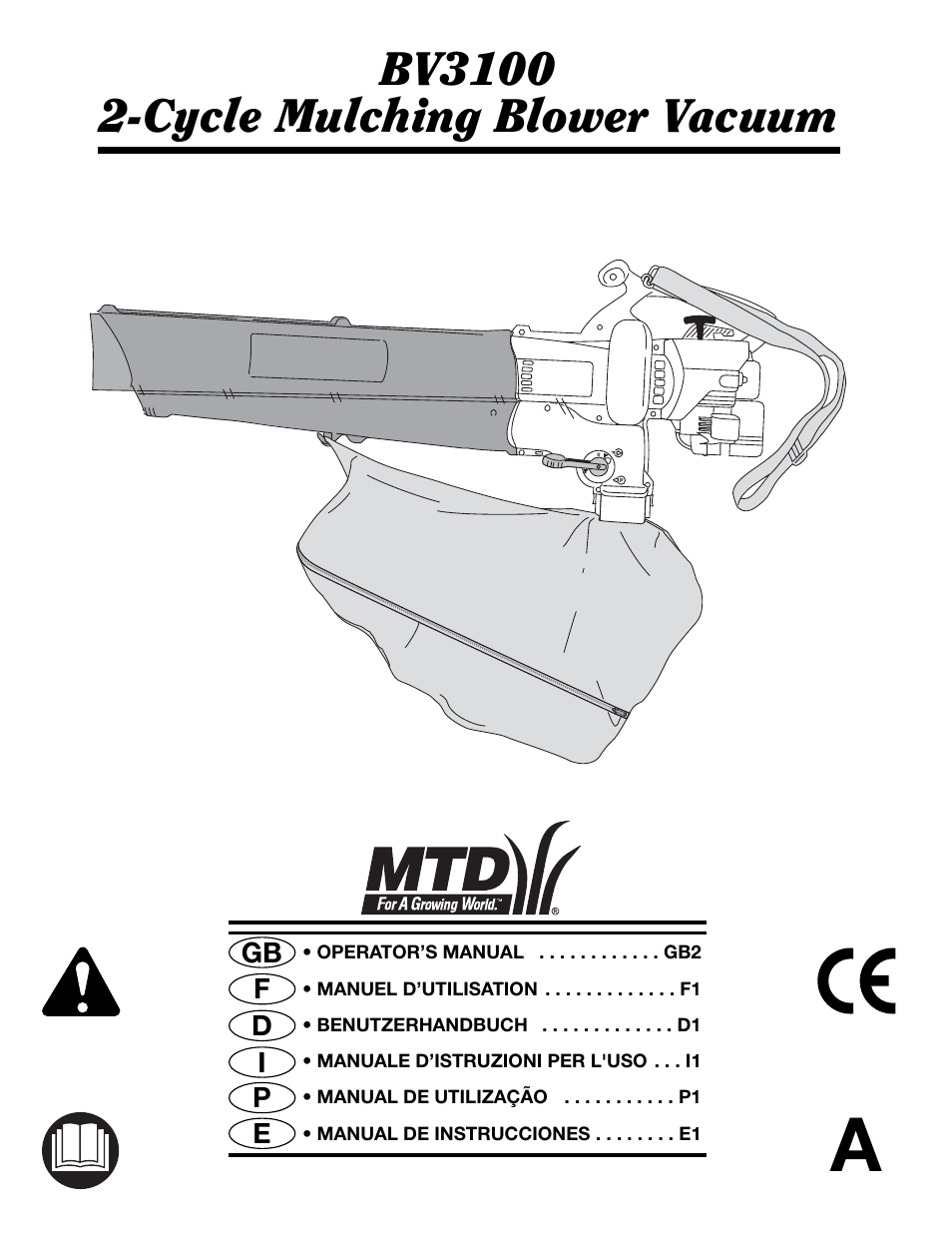 MTD BV3100 User Manual | 88 pages