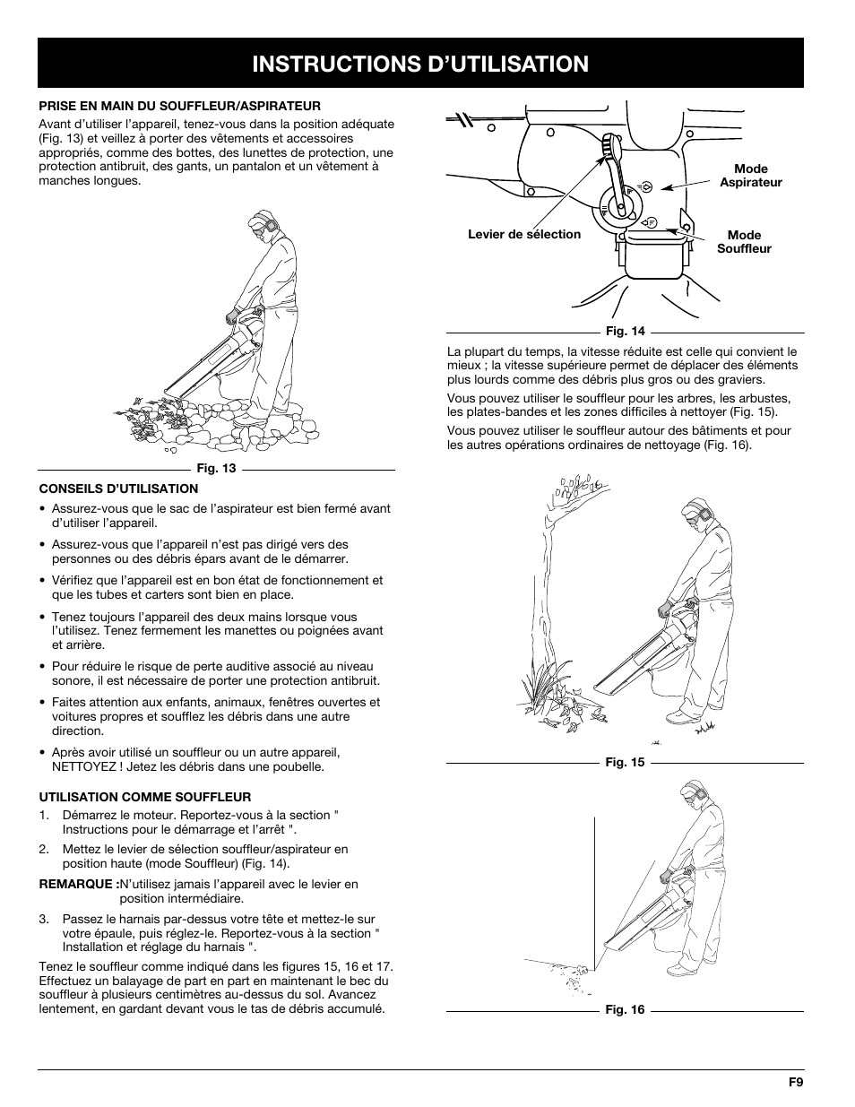Instructions d’utilisation | MTD BV3100 User Manual | Page 23 / 88