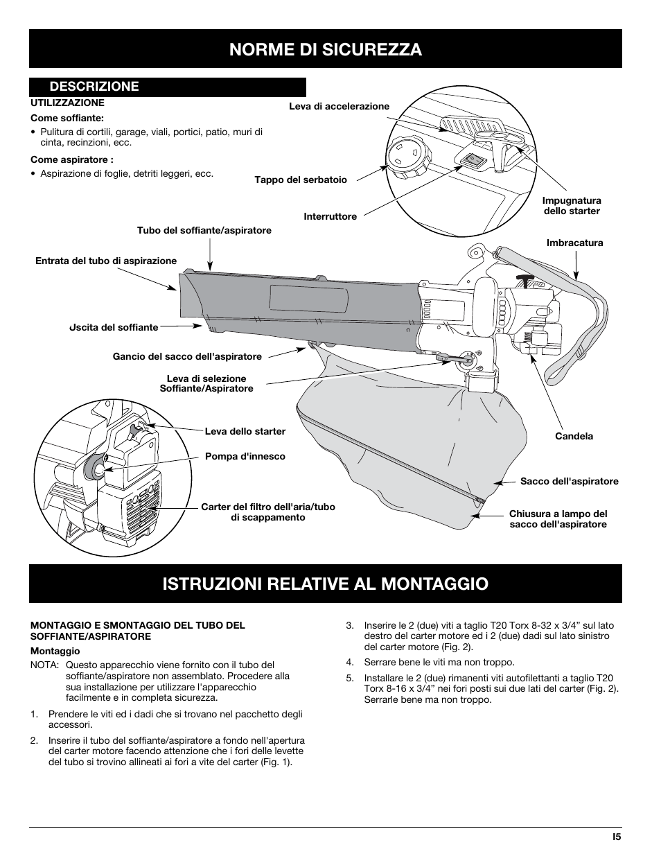 Descrizione | MTD BV3100 User Manual | Page 47 / 88