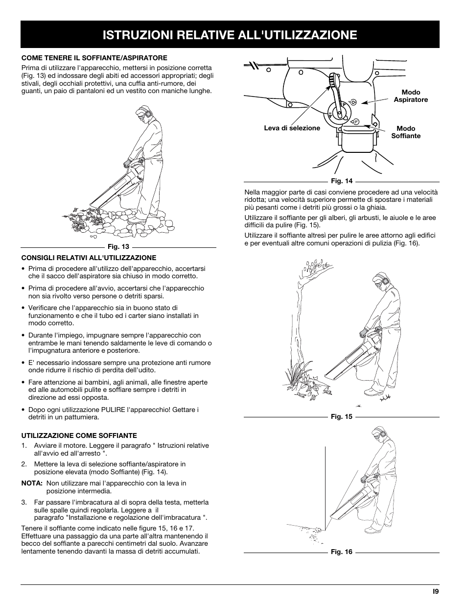 Istruzioni relative all'utilizzazione | MTD BV3100 User Manual | Page 51 / 88