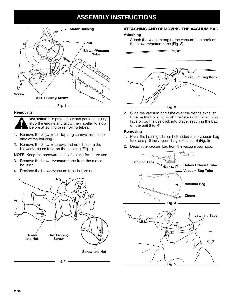 Assembly instructions | MTD BV3100 User Manual | Page 6 / 88