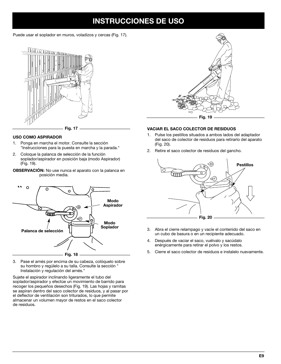 Instrucciones de uso | MTD BV3100 User Manual | Page 79 / 88