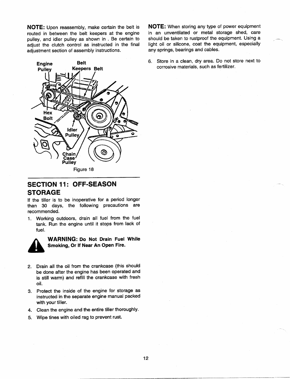 Section 11 storage | MTD 21A-340-100 User Manual | Page 12 / 20