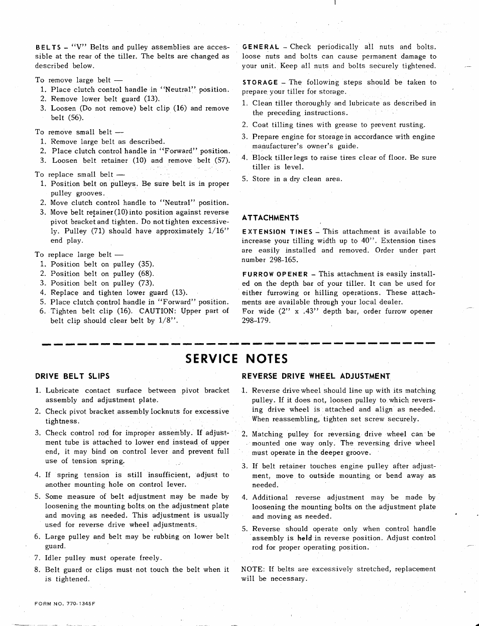 Attachments, Drive belt slips, Reverse drive wheel adjustment | MTD 218-360 User Manual | Page 6 / 8