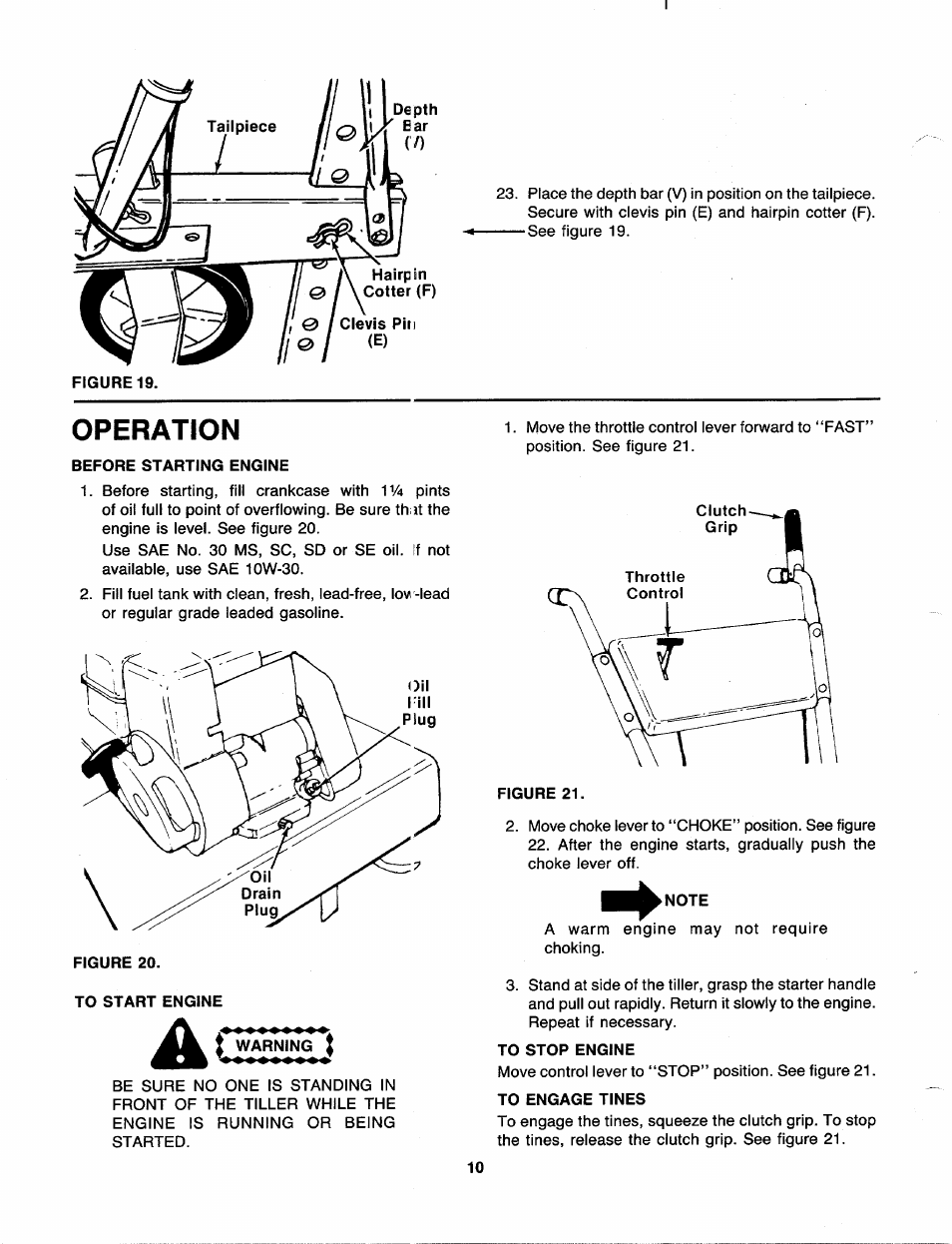 Operation | MTD 216-310-000 User Manual | Page 10 / 21