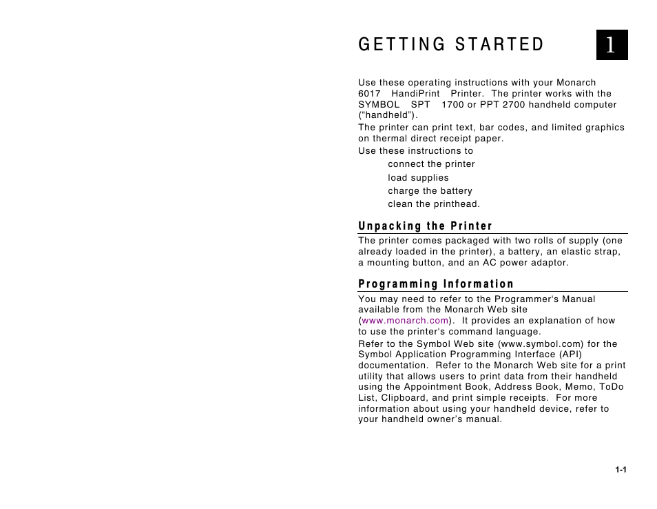 Monarch Instrument HANDIPRINT 6017 User Manual | Page 5 / 28